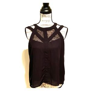 🖤 Black Strappy Tank with mesh underlay